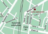 mapa - Hotel Griff Junior w Budapeszcie - koło autostrady wiedeńskiej M7