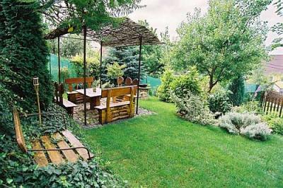 jardín Inglés en el patio de la Hotel Panorama, opción barata en Eger - Panorama Hotel Eger - Acomodación romantica y barata en Eger