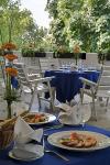 Terrace of Hotel Patria in Pecs, Hungary