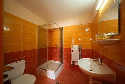 Bagno con doccia all'Hotel Six Inn - hotel a Budapest vicino al Centro Shopping West End  - Six Inn Hotel Budapest - hotel scontato vicino alla stazione ferroviari Ovest di Budapest