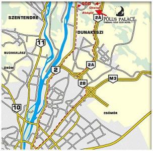 Hotel Polus Palace Thermal Golf Club - mapa miejscowości God - Polus Palace Golf Club Hotel God - thermal welness hotel